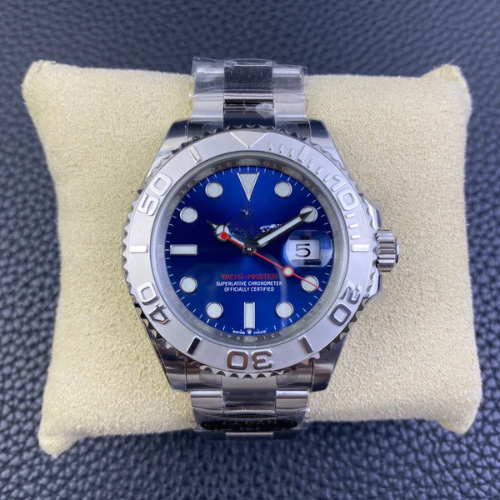 RLX Yacht-Master 40 with a blue dial and platinum bezel