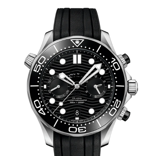 OMG Seamaster Diver 300M – Black Steel – Black Rubber – Quartz – 42mm