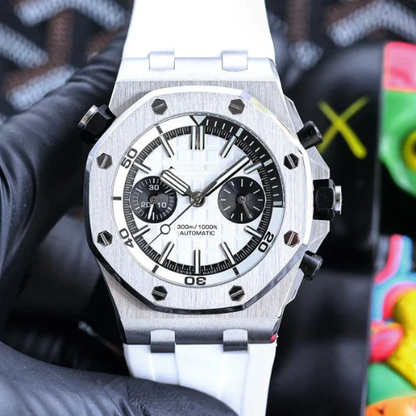 AP Royal Oak Offshore Chronograph 26703ST White – White Rubber – 42mm