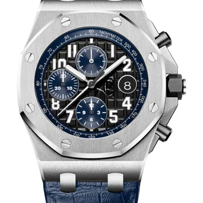 AP Royal Oak Blue Black – Blue Leather – 904L Steel – 42mm (Quartz)