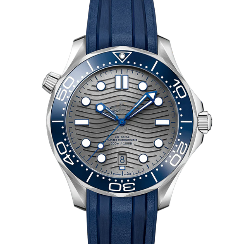 OMG Seamaster Diver 300M – Blue Bezel & Grey Wave Dial – Blue Rubber – Automatic – 42mm