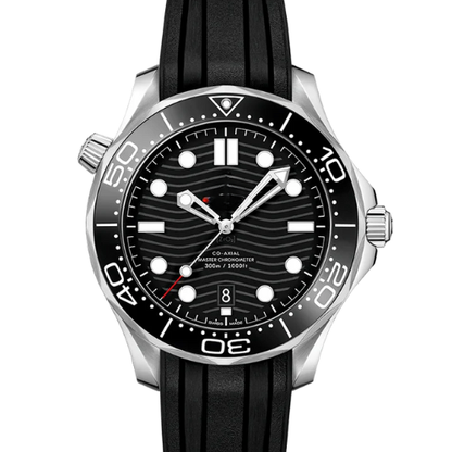OMG Seamaster Diver 300M – Black & Silver – Black Rubber – Automatic – 42mm