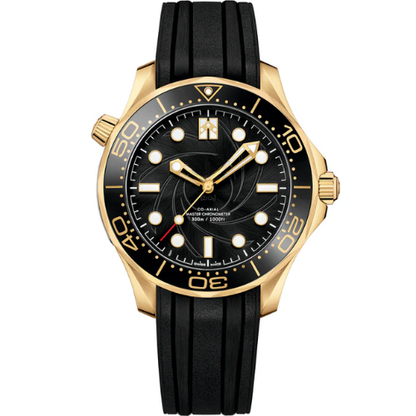 OMG Seamaster Diver 300M – Black & Gold – Black Rubber – Automatic – 41mm