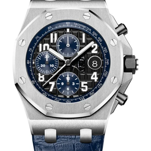 AP Royal Oak Blue Black – Blue Leather – 904L Steel – 42mm (Quartz)