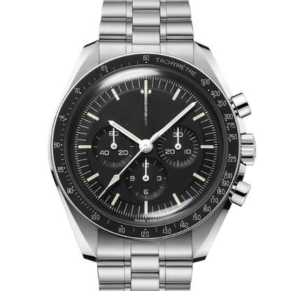 OMG Speedmaster Professional Moonwatch – Black Steel – Manual Winding – 42mm