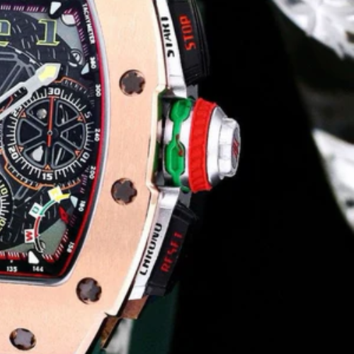 RM 11-04 - Flyback Chronograph - Rose Gold 904L Steel & Green Rubber