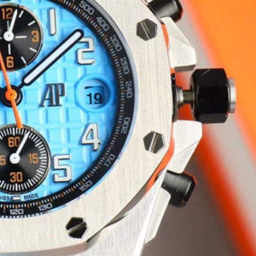 AP Royal Oak Offshore Chronograph Baby Blue – White Ceramic Bezel – Blue Rubber – 44mm