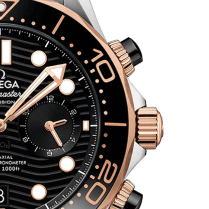 OMG Seamaster Diver 300M – Black Steel & Gold – White Steel – Quartz – 42mm