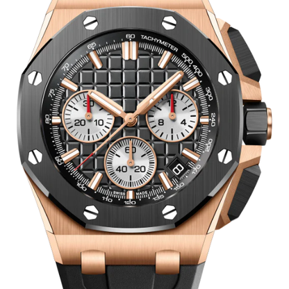 AP Royal Oak Chronograph Ceramic Bezel – 904L Steel – 43mm (Quartz)